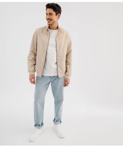 Tee-shirt manches courtes col tunisien homme